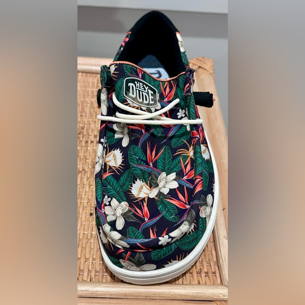 Hey Dude Tropical Floral Shoes - Navy and Green